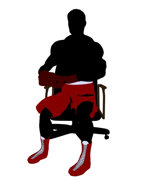 stock image Male Boxer Sitting On A Chair Illustration Silho