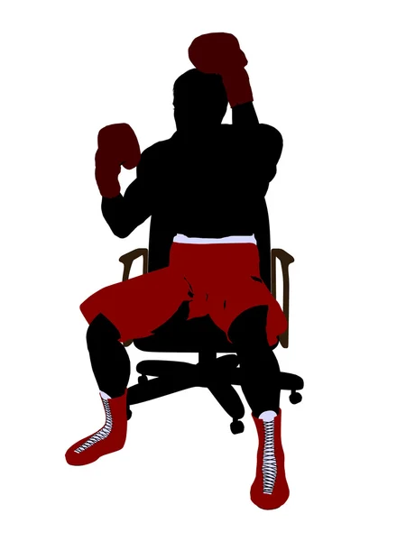Bir sandalye resimde silho oturan erkek boxer — Stok fotoğraf