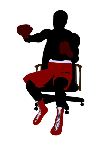 stock image Male Boxer Sitting On A Chair Illustration Silho