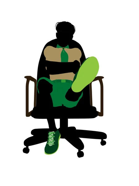 Boyscout sidder på en stol illustration silhue - Stock-foto