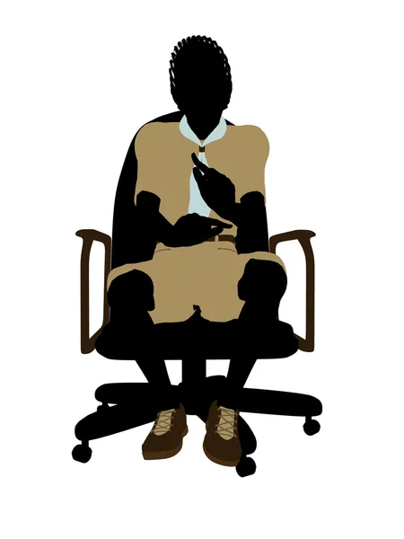 Africano americano Boyscout sentado em uma cadeira III — Fotografia de Stock