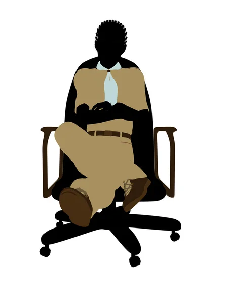 童军坐在椅子上图 silhoue — 图库照片
