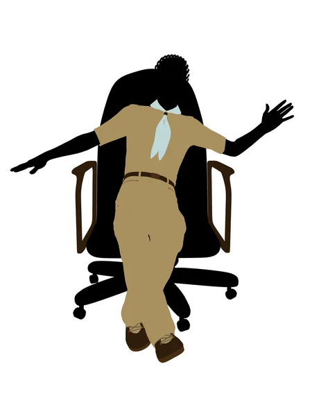 Bir sandalye resimde silhoue oturan boyscout — Stok fotoğraf