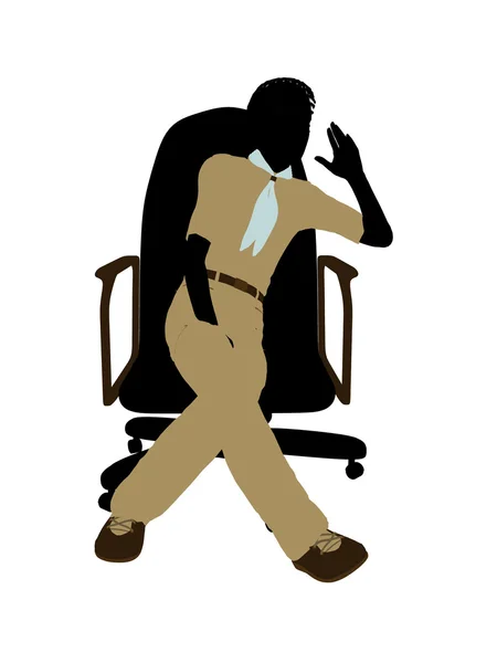 stock image Boyscout Sitting In A Chair Illustration Silhoue