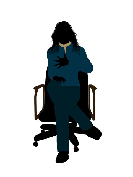 Mulher Casual sentada em uma cadeira Ilustração Sil — Fotografia de Stock