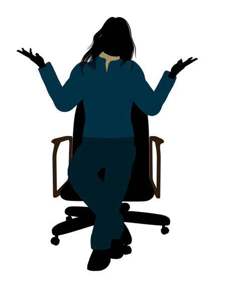 Donna casual seduta su una sedia Illustrazione Sil — Foto Stock
