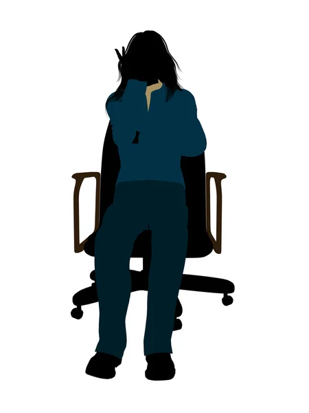 stock image Casual Woman Sitting On A Chair Illustration Sil