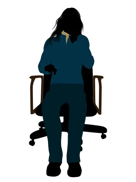 stock image Casual Woman Sitting On A Chair Illustration Sil