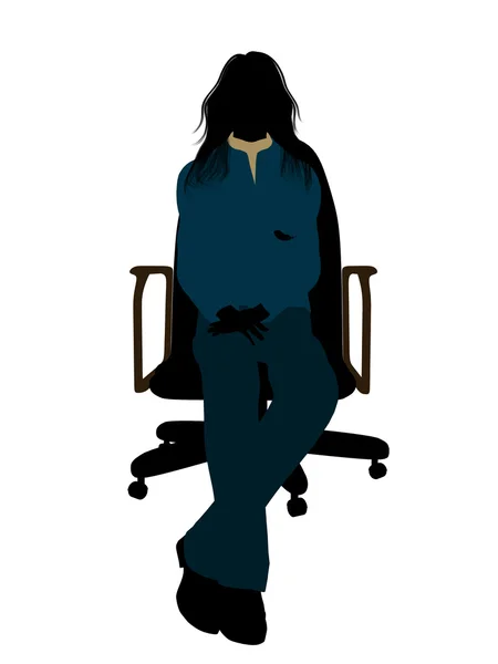 stock image Casual Woman Sitting On A Chair Illustration Sil