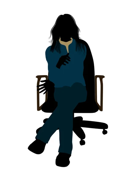 stock image Casual Woman Sitting On A Chair Illustration Sil