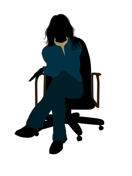 Femme occasionnelle assise sur une chaise Illustration Sil — Photo