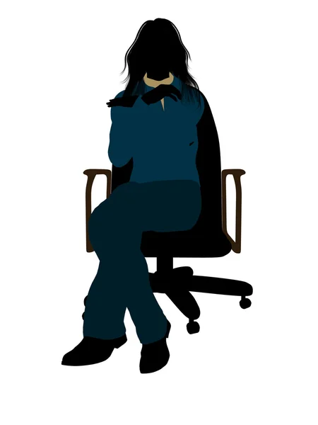 stock image Casual Woman Sitting On A Chair Illustration Sil