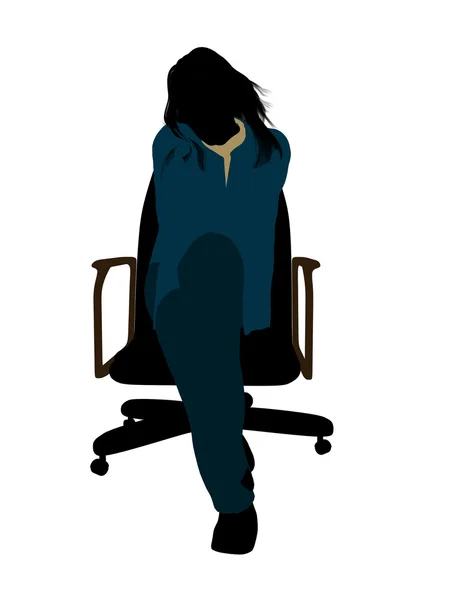 stock image Casual Woman Sitting On A Chair Illustration Sil