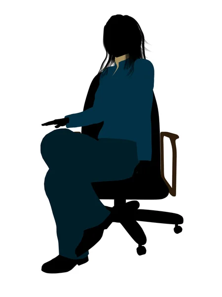 Casual kadın oturmuş bir sandalye illüstrasyon sil — Stok fotoğraf