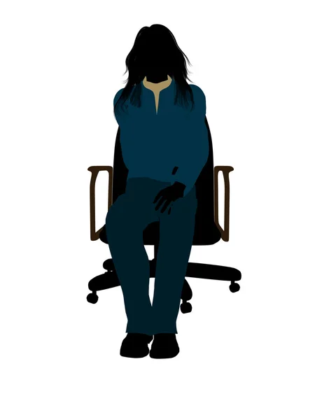 stock image Casual Woman Sitting On A Chair Illustration Sil