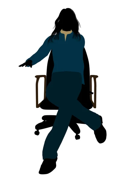 Mulher Casual sentada em uma cadeira Ilustração Sil — Fotografia de Stock