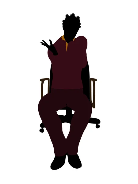 African american kobieta dorywczo, siedzi na krześle — Zdjęcie stockowe