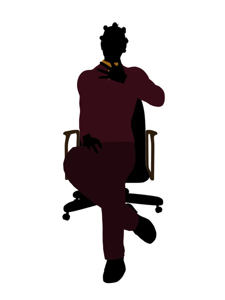 Afrikanisch-amerikanische lässige Frau sitzt auf einem Stuhl — Stockfoto