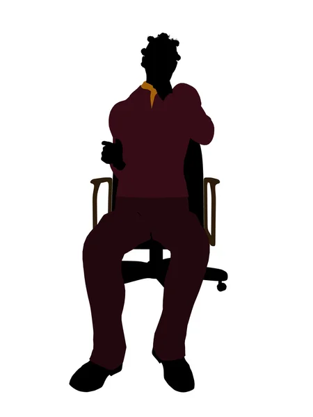 Afroamericana mujer casual sentada en una silla —  Fotos de Stock