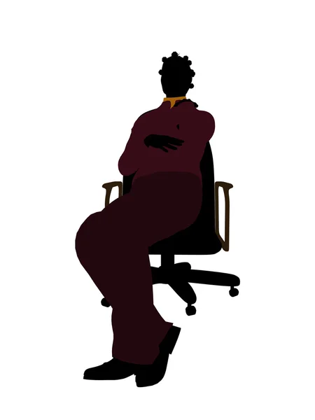 Αφρικανική αμερικανική casual γυναίκα που κάθεται σε μια καρέκλα — Φωτογραφία Αρχείου