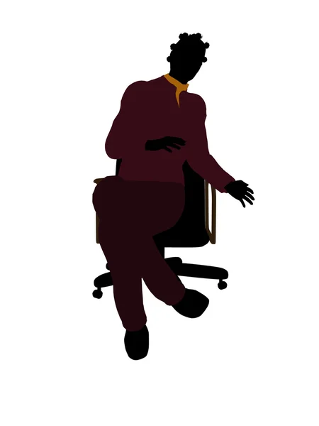 African American Casual Woman Sitting On A Chair — Stock Photo, Image