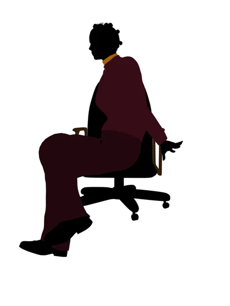 非洲裔美国休闲女子坐在一把椅子 — 图库照片