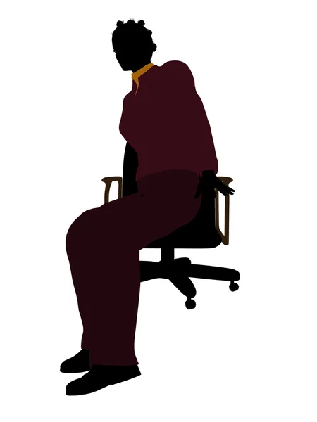 अफ्रीकी अमेरिकी आरामदायक महिला एक कुर्सी पर बैठे — स्टॉक फ़ोटो, इमेज