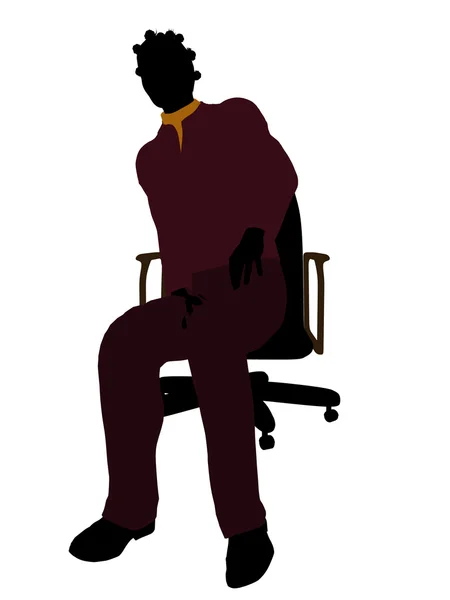 Africano americano mulher casual sentado em uma cadeira — Fotografia de Stock