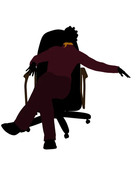African american kobieta dorywczo, siedzi na krześle — Zdjęcie stockowe
