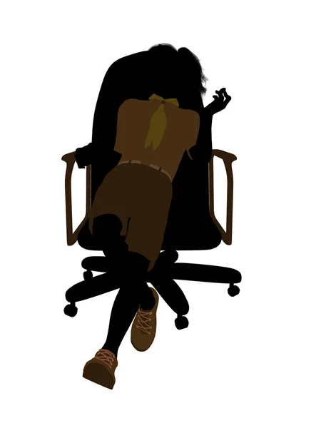 Bir sandalye resimde silho oturan izci — Stok fotoğraf