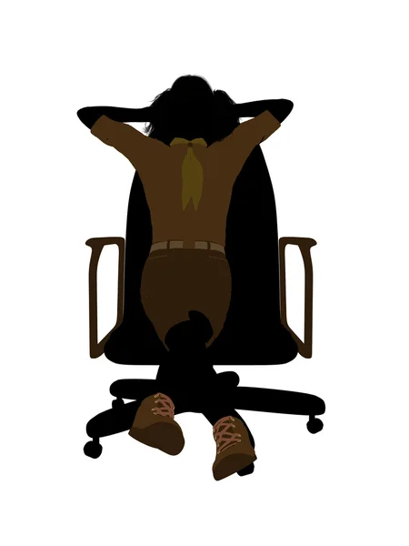 Ragazza scout seduta su una sedia illustrazione Silho — Foto Stock