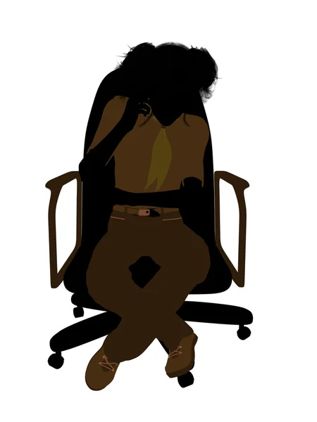 Harcerka, siedzi w silho ilustracja krzesło — Zdjęcie stockowe
