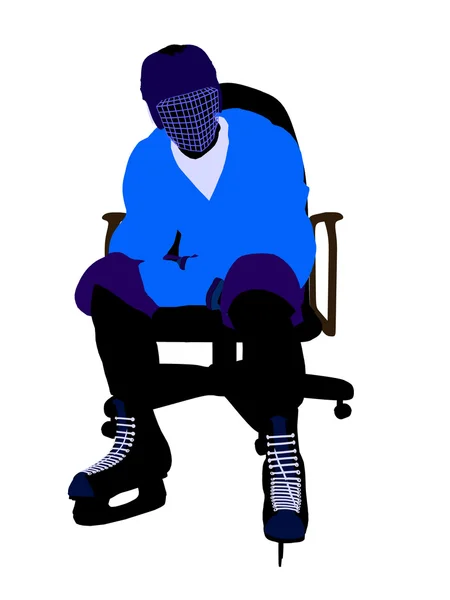 Mannelijke hockeyspeler zittend op een stoel illustrati — Stockfoto