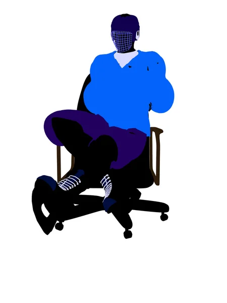 Jogador de hóquei masculino sentado em uma cadeira Illustrati — Fotografia de Stock