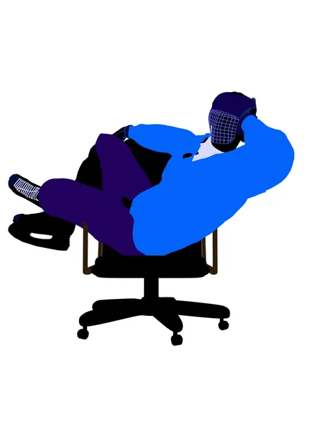 Jogador de hóquei masculino sentado em uma cadeira Illustrati — Fotografia de Stock