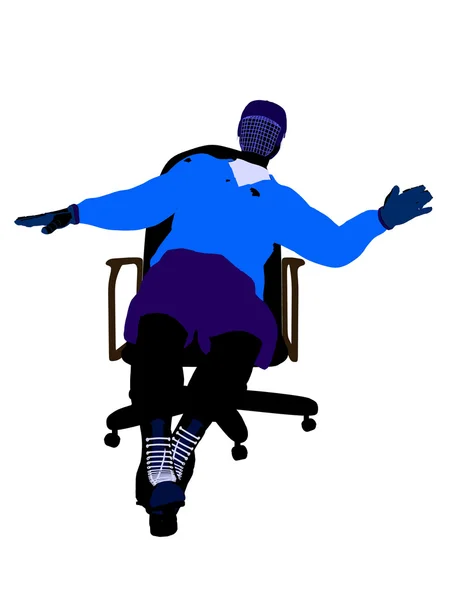 Férfi jégkorong-játékos ül a szék-illustrati — Stock Fotó