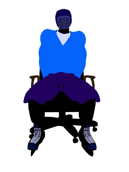 Manliga ishockeyspelare som sitter på en stol illustrati — Stockfoto