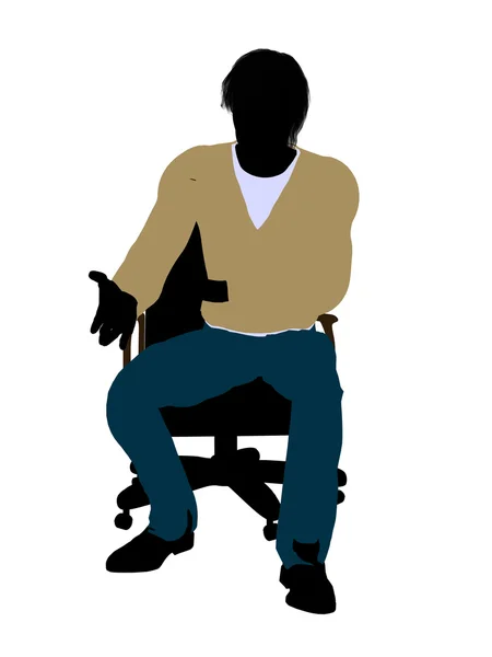 Casual vestido masculino sentado en una silla Illustrat — Foto de Stock