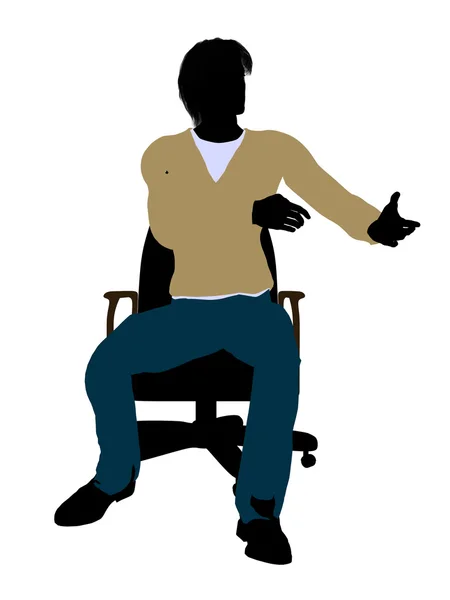 Casual ντυμένοι αρσενικό που κάθεται σε μια καρέκλα illustrat — Φωτογραφία Αρχείου