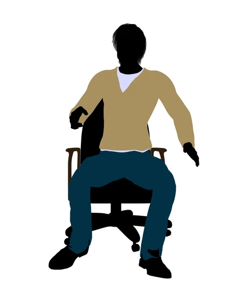 Casual vestido masculino sentado em uma cadeira Ilustrat — Fotografia de Stock