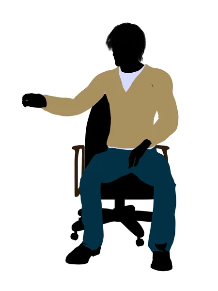 Casual gekleed mannelijke zittend in een stoel illustrat — Stockfoto