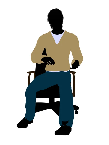Dorywczo ubrany mężczyzna siedzący w fotelu illustrat — Zdjęcie stockowe