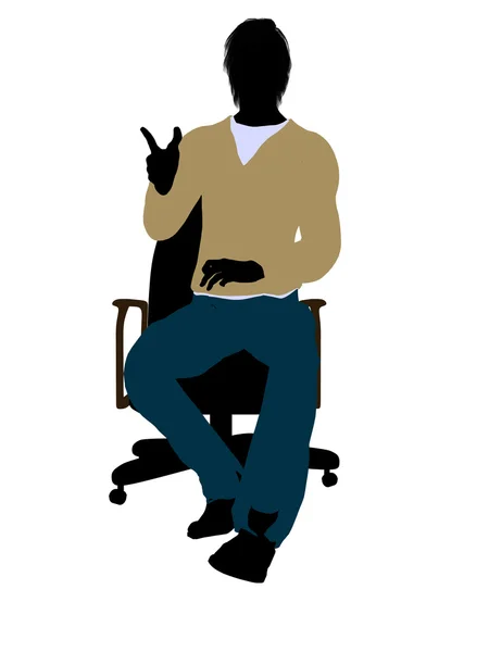 Příležitostné oblečený muž sedí v židli illustrat — Stock fotografie