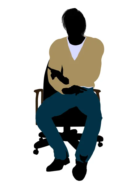 Avslappnad klädd man sitter i en stol nedanstående — Stockfoto