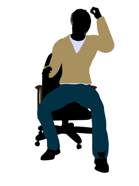 Alkalmi öltözött férfi ül a szék-illustrat — Stock Fotó
