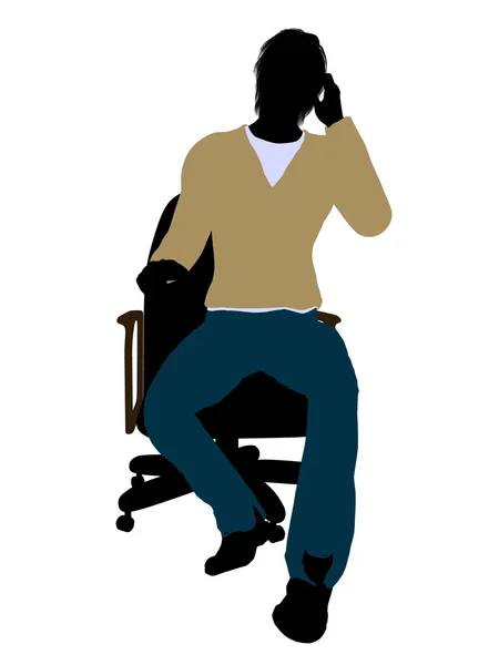 Casual gekleed mannelijke zittend in een stoel illustrat — Stockfoto