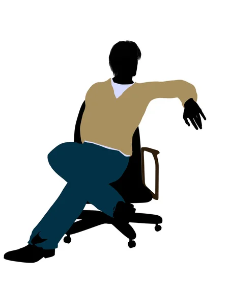Příležitostné oblečený muž sedí v židli illustrat — Stock fotografie