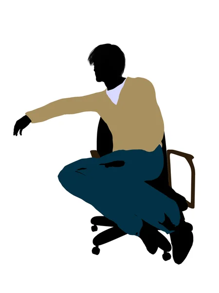 休闲打扮男性坐在椅子上 illustrat — 图库照片