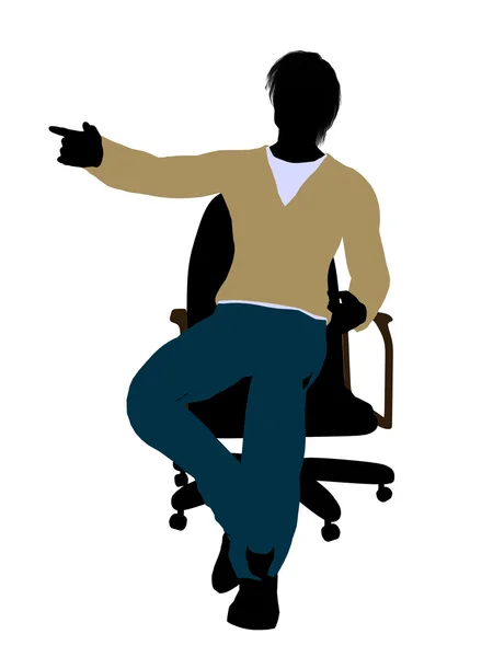 Casual Dressed Male Sitting In A Chair Illustrat — Stok Foto