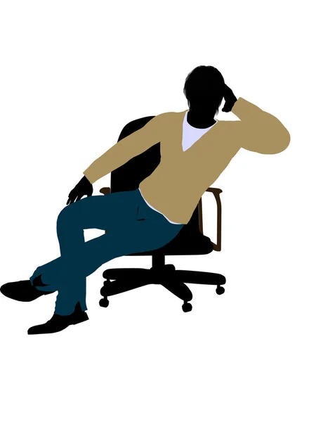 Мужчина в повседневной одежде сидит на стуле иллюстрации — стоковое фото